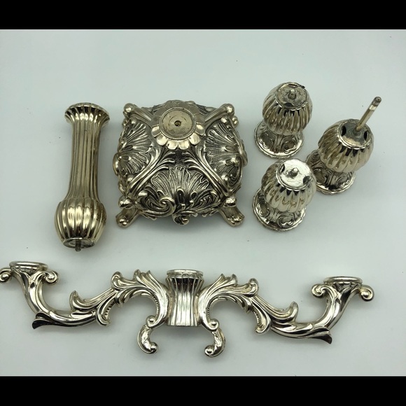 F.B. Rogers silver plated 3 light breakdown candelabra, original box